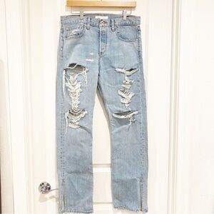 Jonathan Dimkhai Distressed Straight Leg Jeans